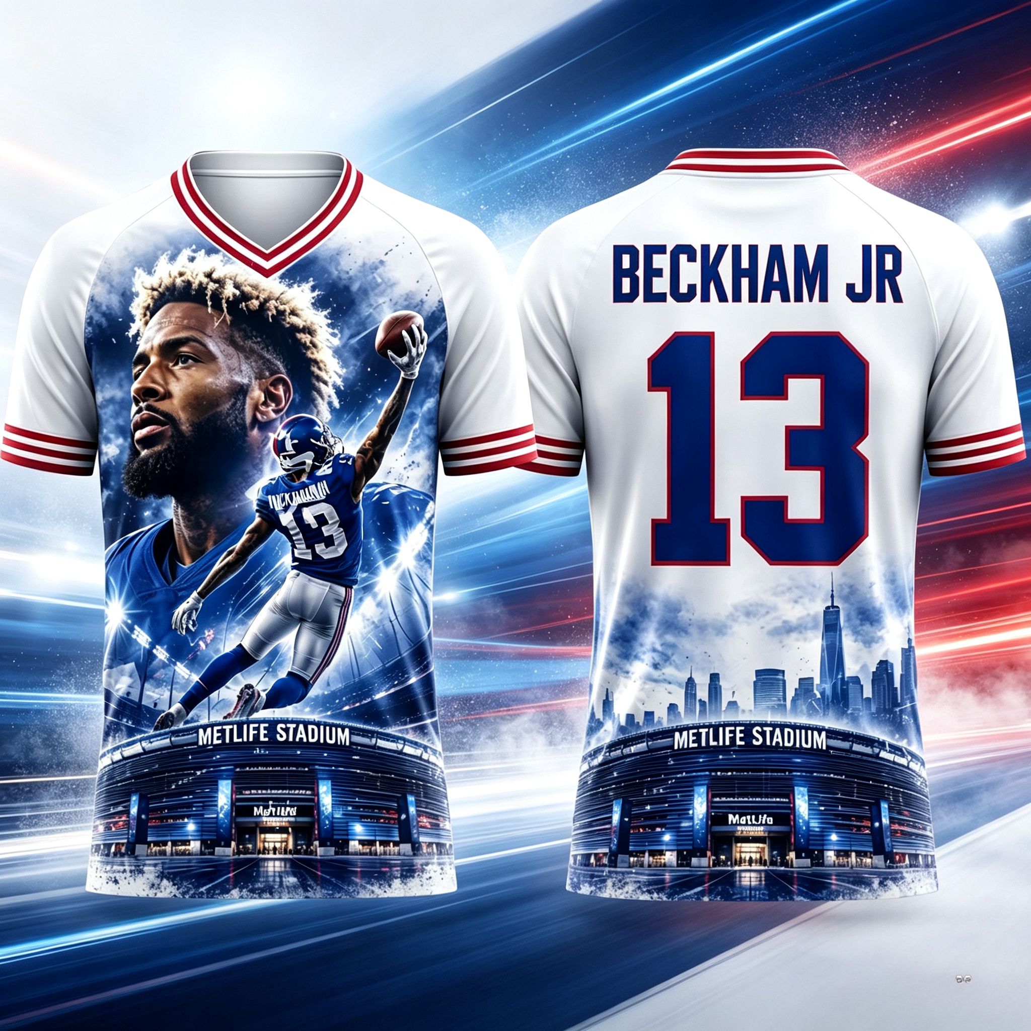 Women'S Fashion Rugby Shirt - Odell Beckham Jr. commemorative No.13 rugby