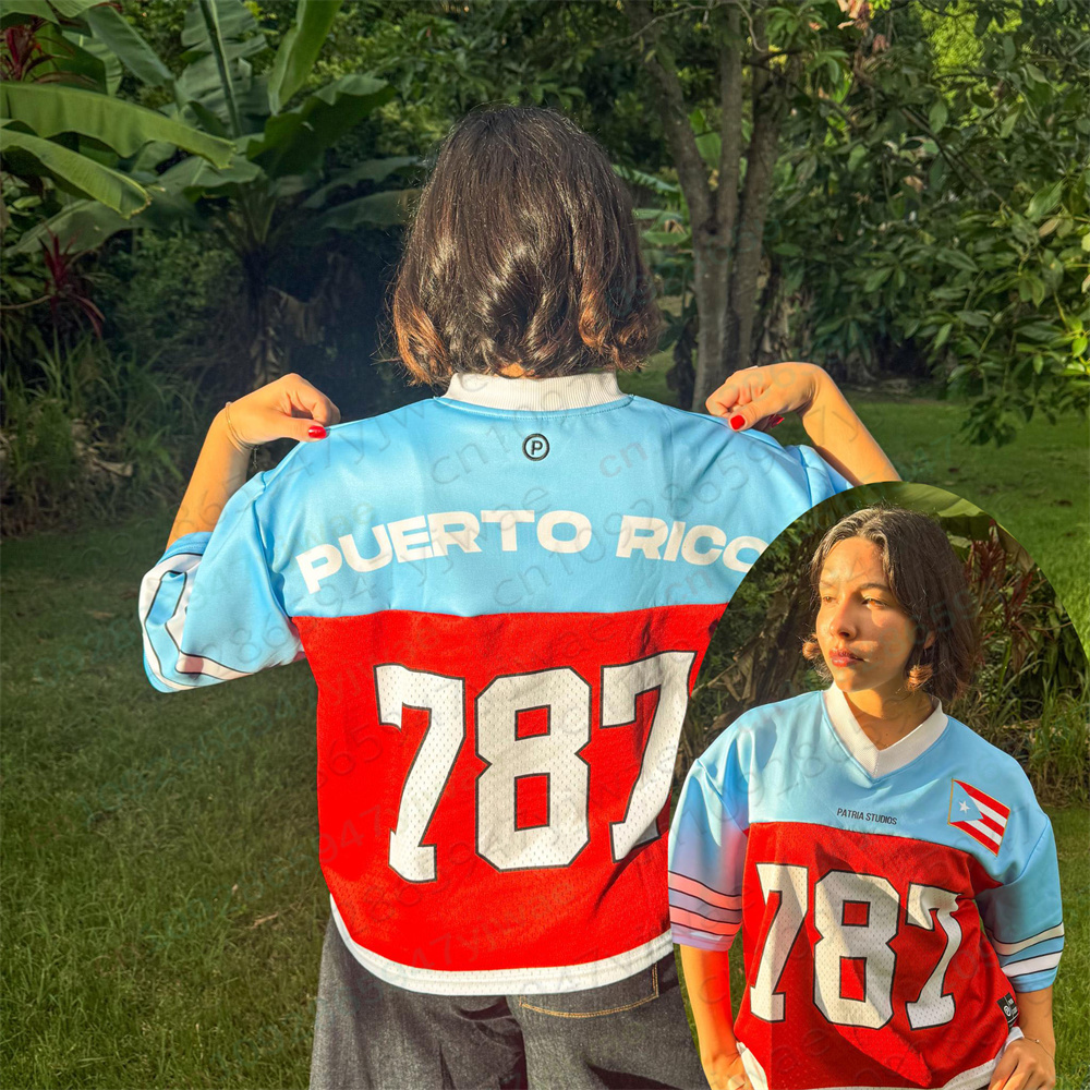 Women'S Fashion Rugby Shirt - Puerto Rico Oversized Jersey Puerto Rico