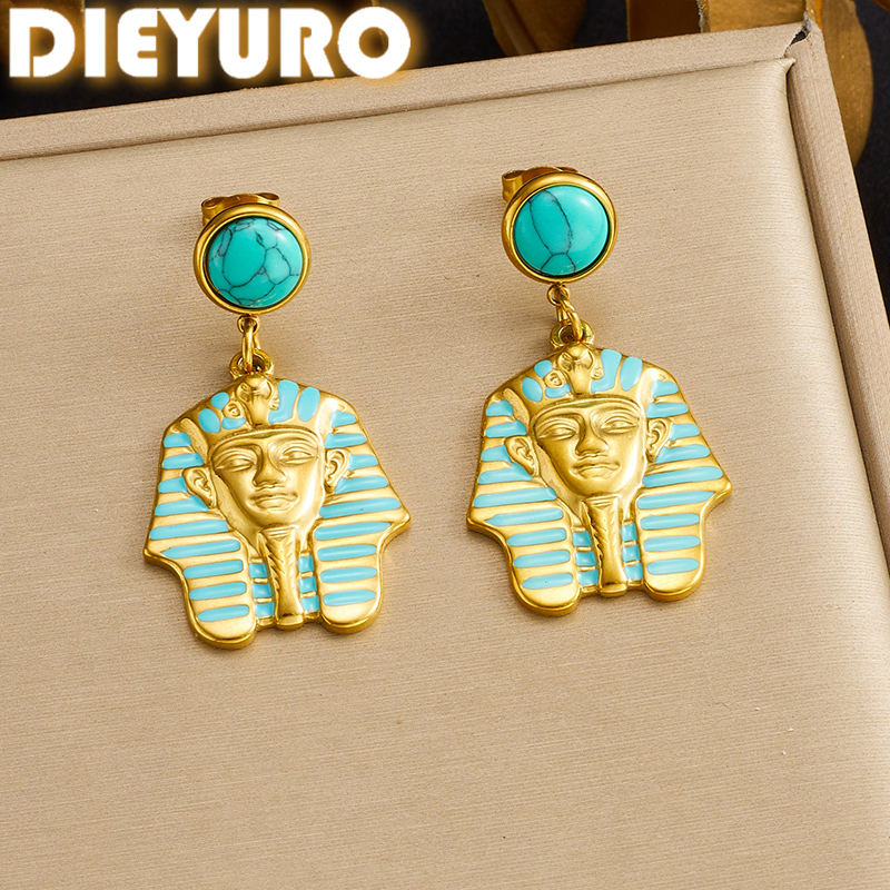 Women Fashion Egypt - DIEYURO 316L Stainless Steel Vintage Blue