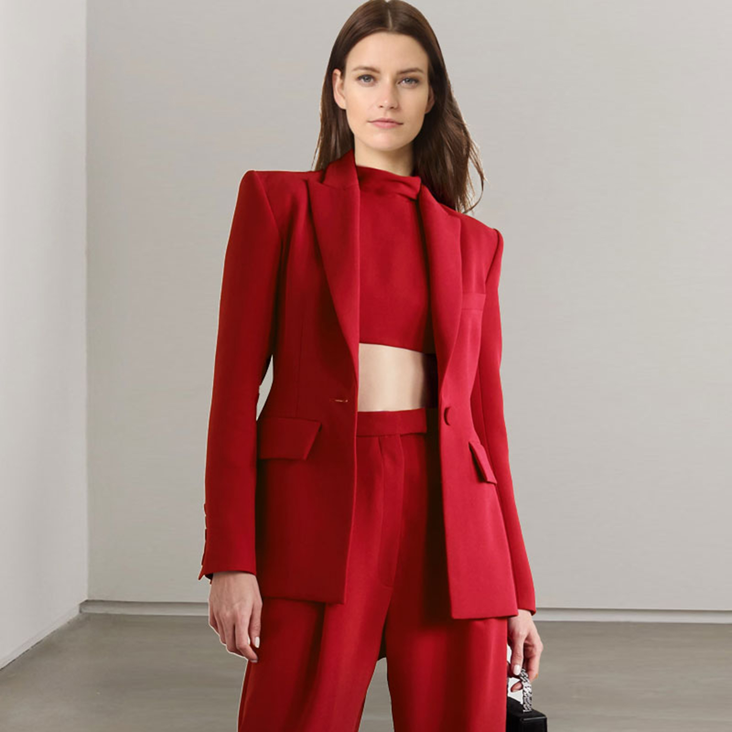 Women'S Fashion Jackets - Allingentle Red Lapel Women's 2 Piece