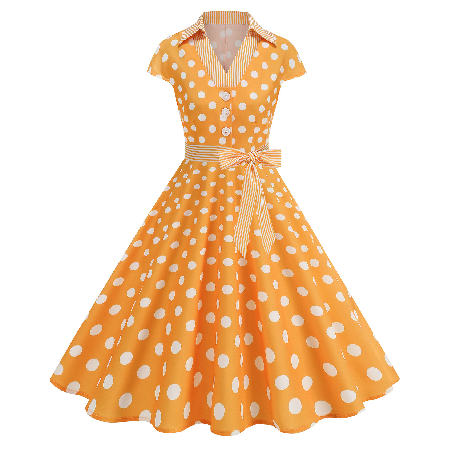 Women'S Fashion Of The 50S - Chic Polka Dot Print Womens Retro