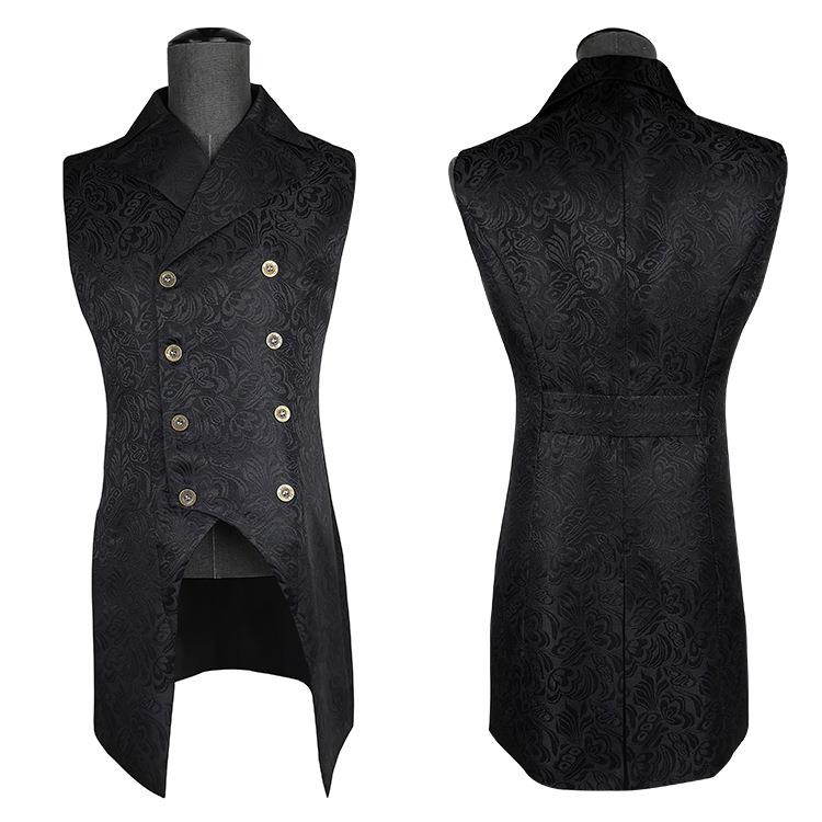 Women Fashion Vest - Gothic Steam Punk Style Embroidered Silk