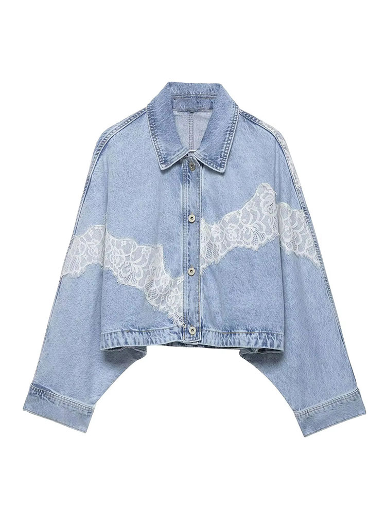 Women'S Fashion Jackets - HH Elegant Women Blue Denim Jackets