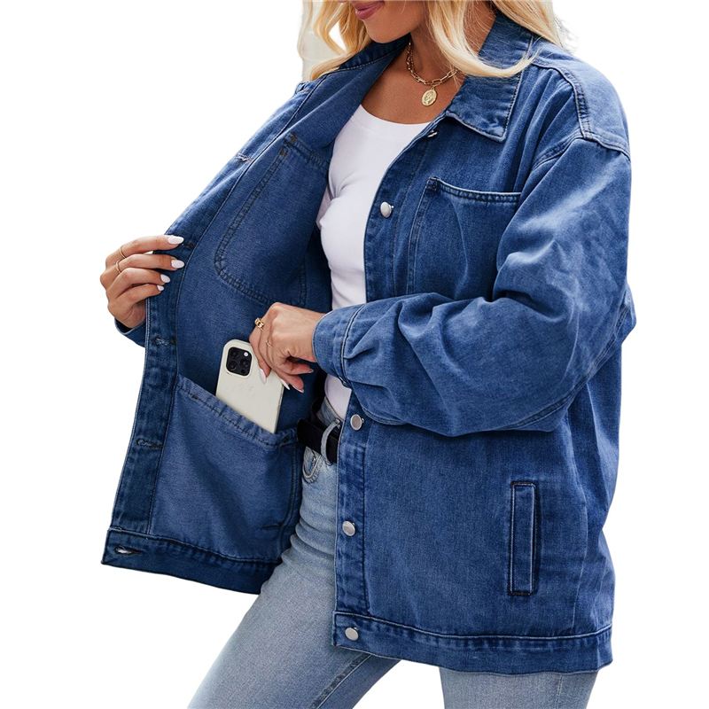 Women'S Fashion Jackets - ABRT-Women Casual Long Sleeve Lapel Button