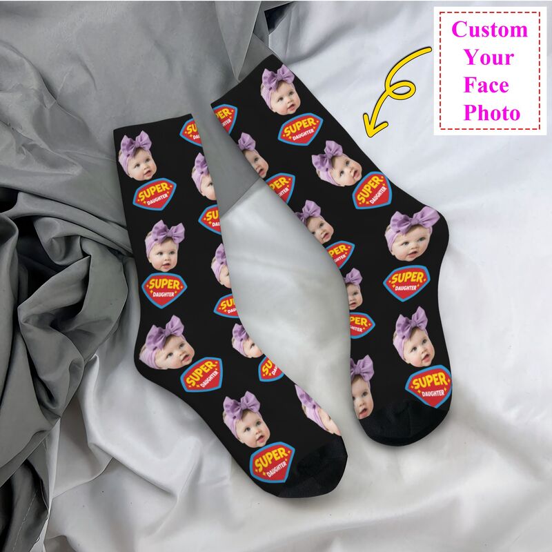 Women Fashion Designer Dresses Photos - Super Daugher Custom Dress Socks Mens