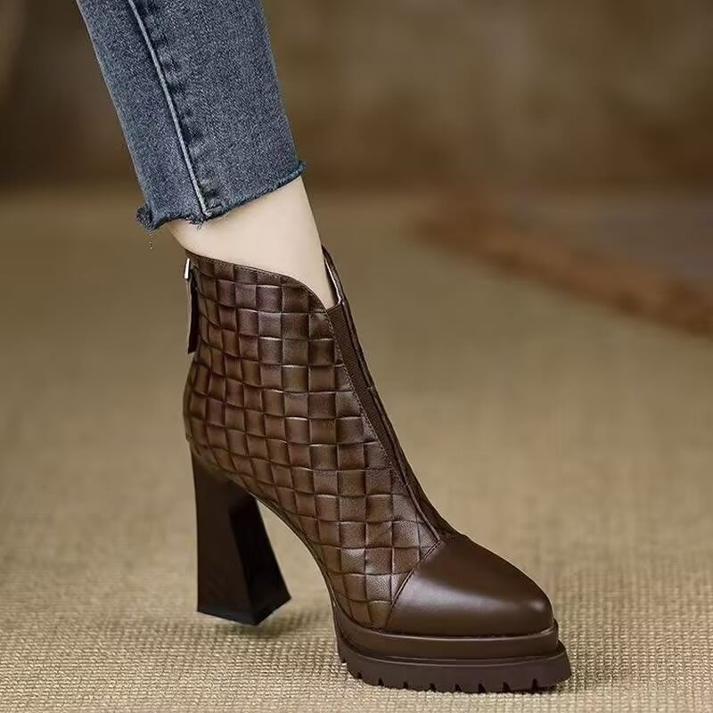 Women'S Fashion Rain Boots - Retro High Heel ort Boots Women's