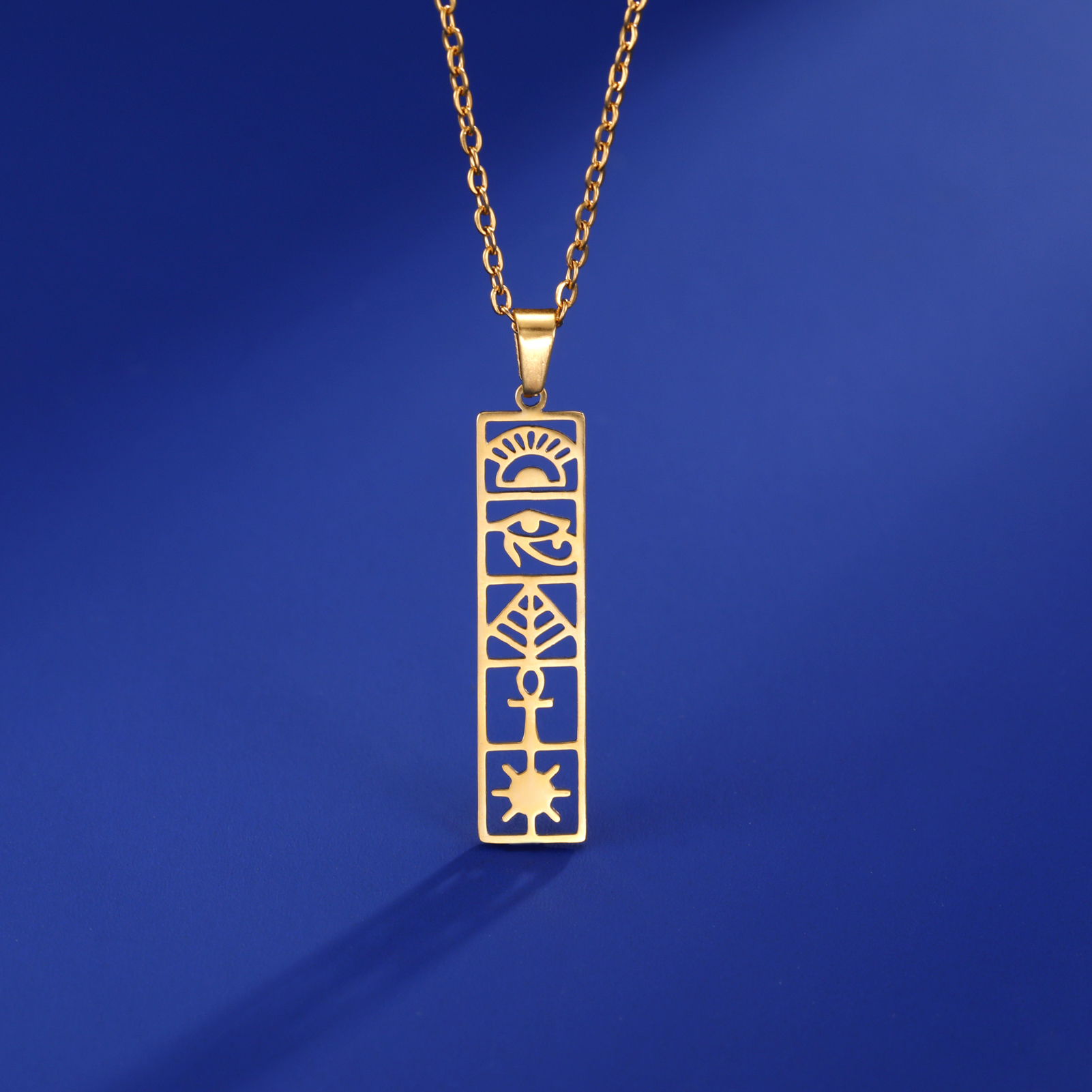 Women Fashion Egypt - Skyrim Egyptian Ankh Hieroglyphs Necklace Stainless
