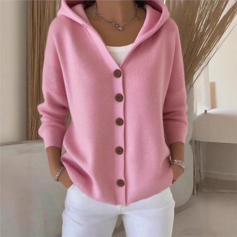 Women'S Fashion Quarter Zip - Simple Fashion Knitted Hooded Top New