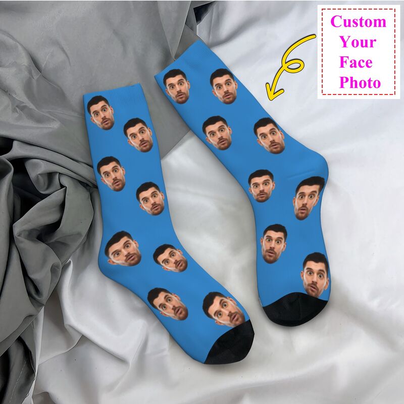 Women Fashion Designer Dresses Photos - Personalized Face Photo Custom Dress Socks
