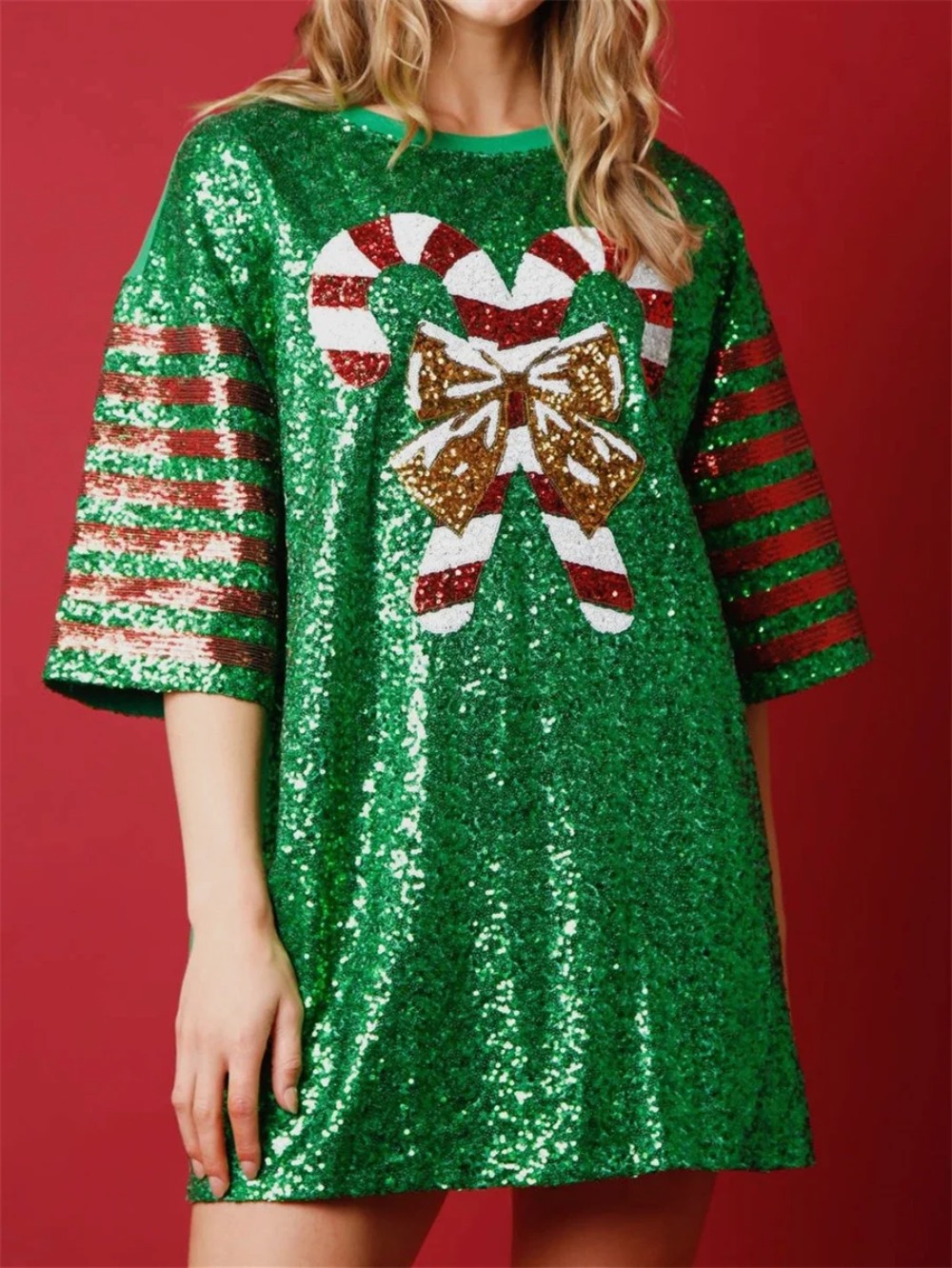 Women'S Fashion Rugby Shirt - Women Sequined Long T-Shirts Loose Sporty