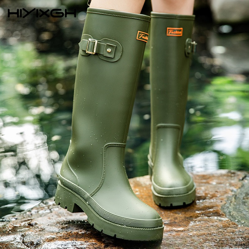 Women'S Fashion Rain Boots - Fashion Ladies High Top Waterproof Rain