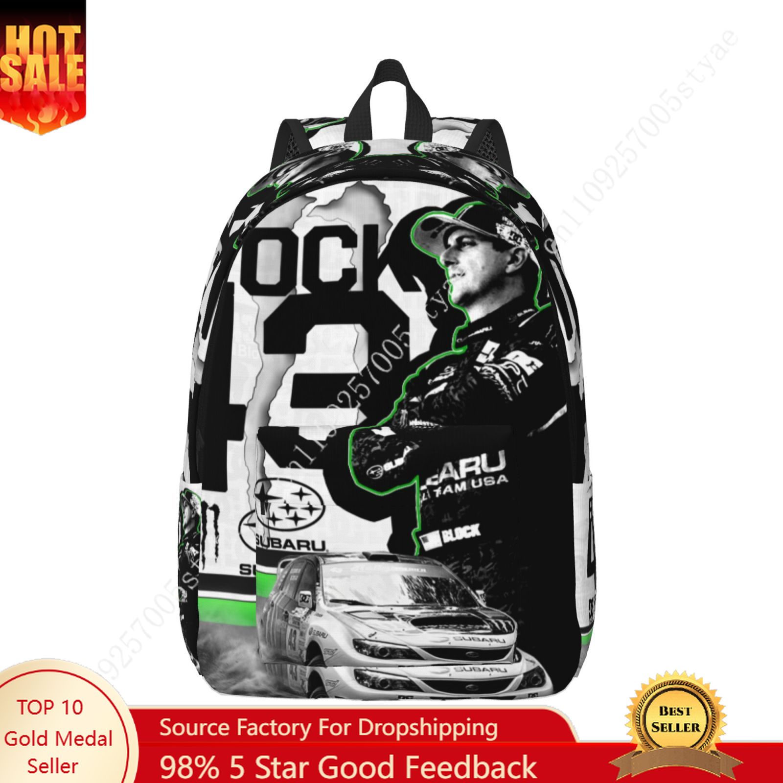 Women'S Fashion Backpack - Ken Block 43 Custom Canvas Lightweight