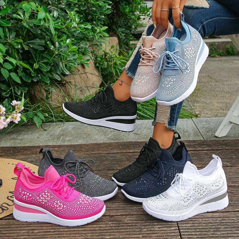 Women'S Fashion Tennis Shoes - Women Sneakers 2026 Mesh Breathable Shiny