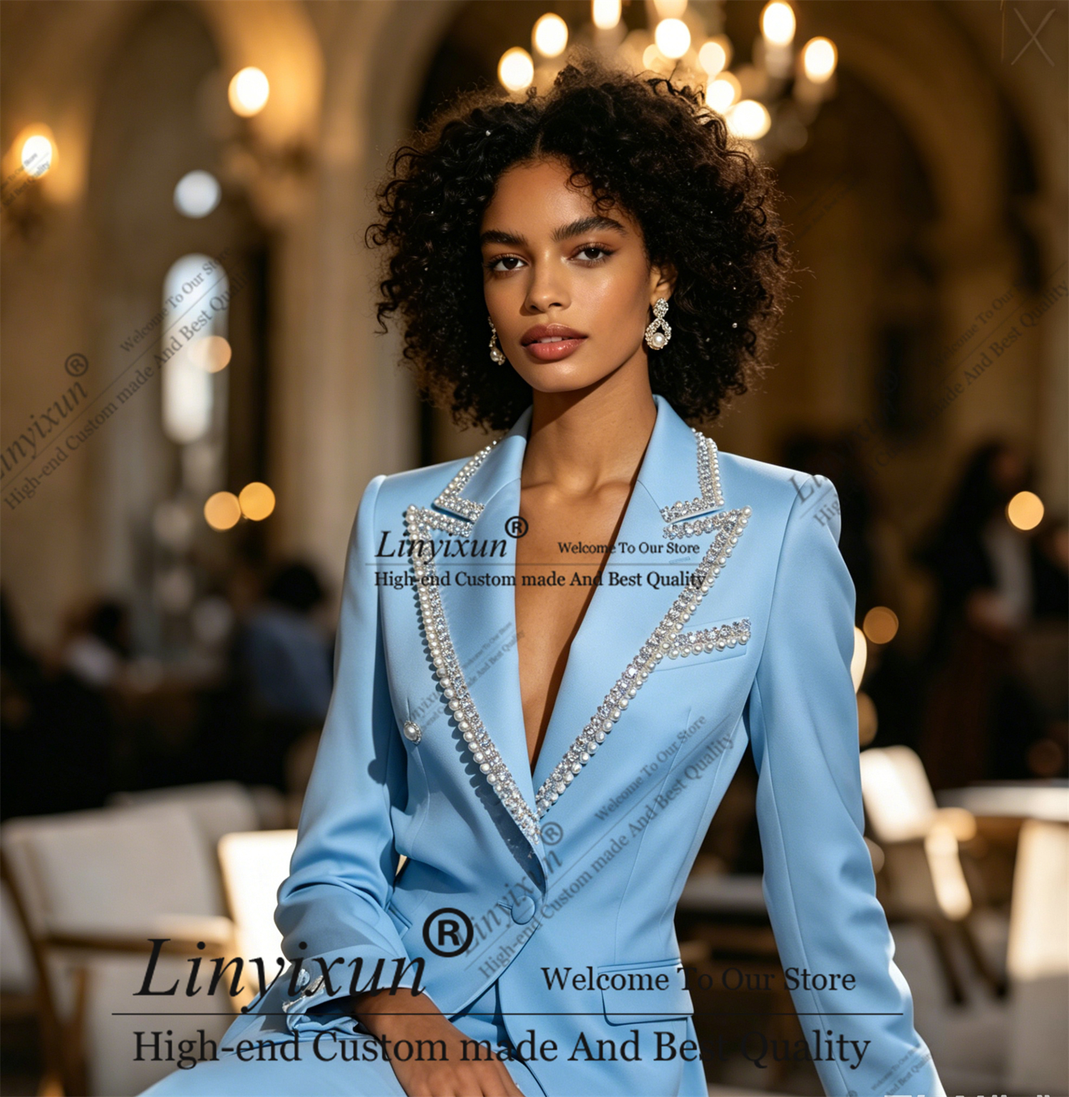 Women'S Fashion Blazer - Exquisite Rhinestones Women's Suits Fashion Blazer