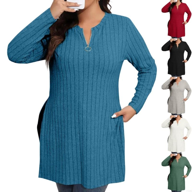 Women'S Fashion Quarter Zip - 77HE Khu Phố Khóa Kéo Áo