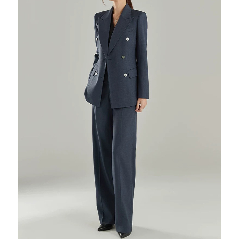 Women'S Fashion Blazer - Allingentle Women's Suit Double-Breasted Pantsuit 2