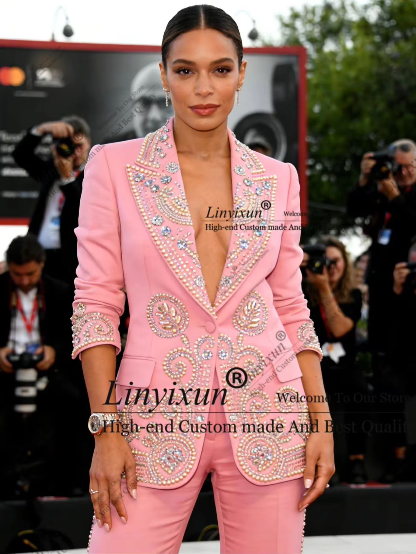 Women'S Fashion Blazer - Shiny Crystals Rhinestone Women Suits Sets