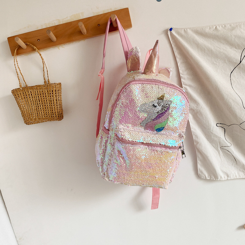 Sequin Unicorn Backpack Pink S - đánh giá và giá Women'S Fashion Backpack