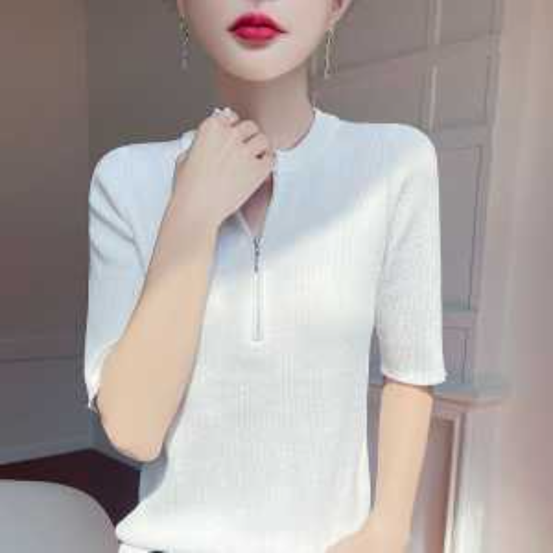 Womens Red Half Zip Knit T Shi - đánh giá và giá Women'S Fashion Quarter Zip