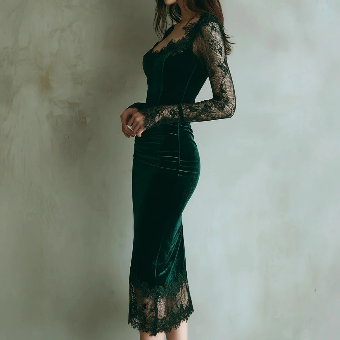 Elegant Lace Embroidery Velvet - đánh giá và giá Women'S Fashion Quarter Zip