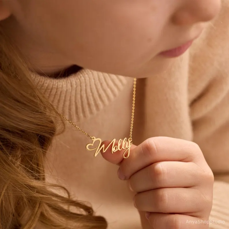 Custom Name Heart Necklace For - đánh giá và giá Xl Women'S Fashion