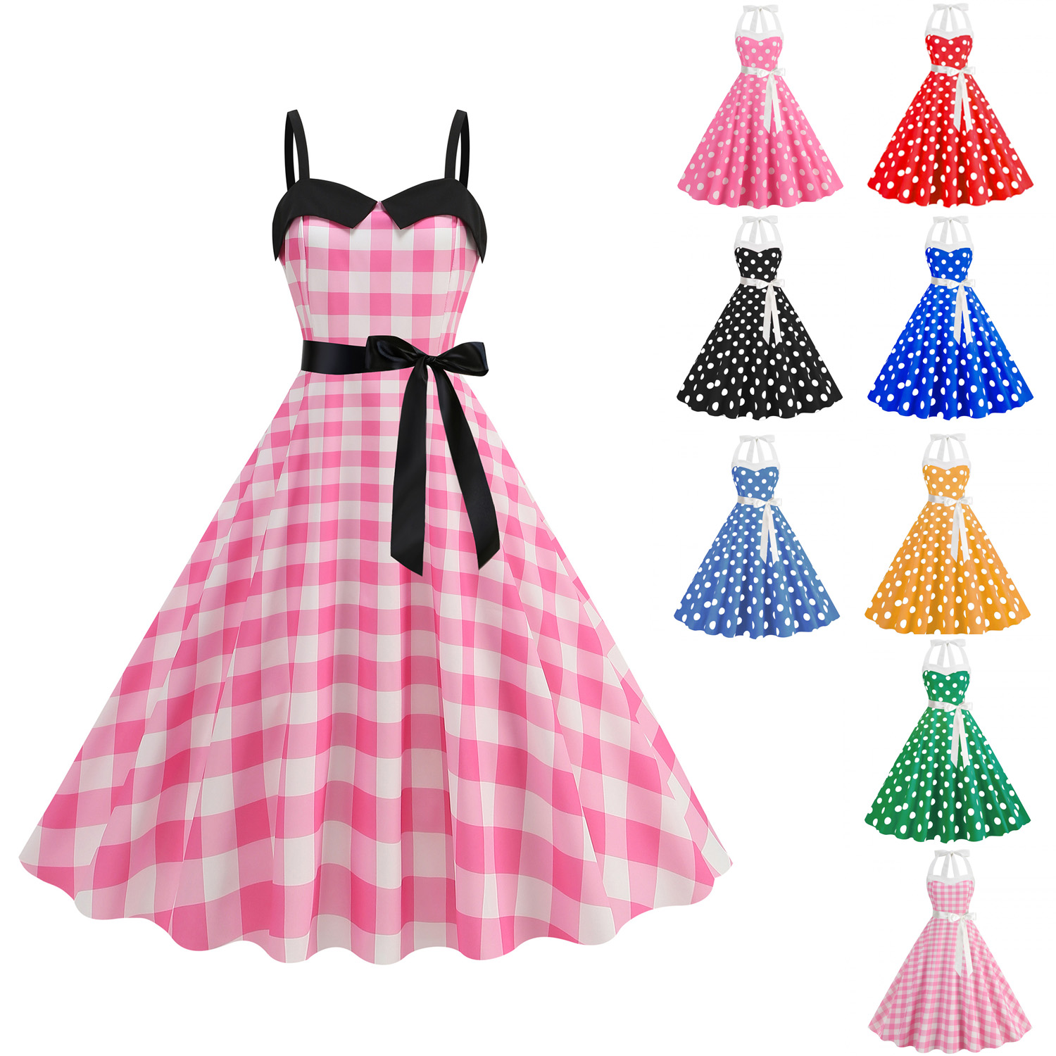 Elegant Women Polka Dot Dress  - đánh giá và giá Women'S Fashion Of The 50S