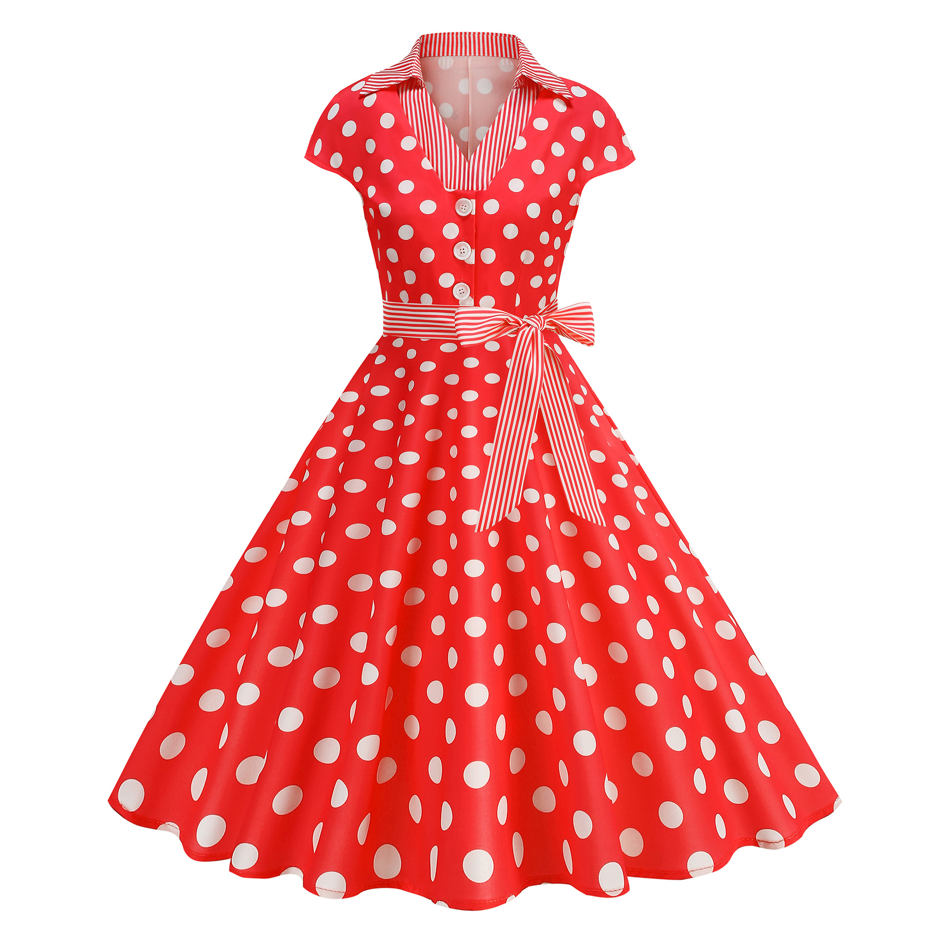 Chic Polka Dot Print Womens Re - đánh giá và giá Women'S Fashion Of The 50S