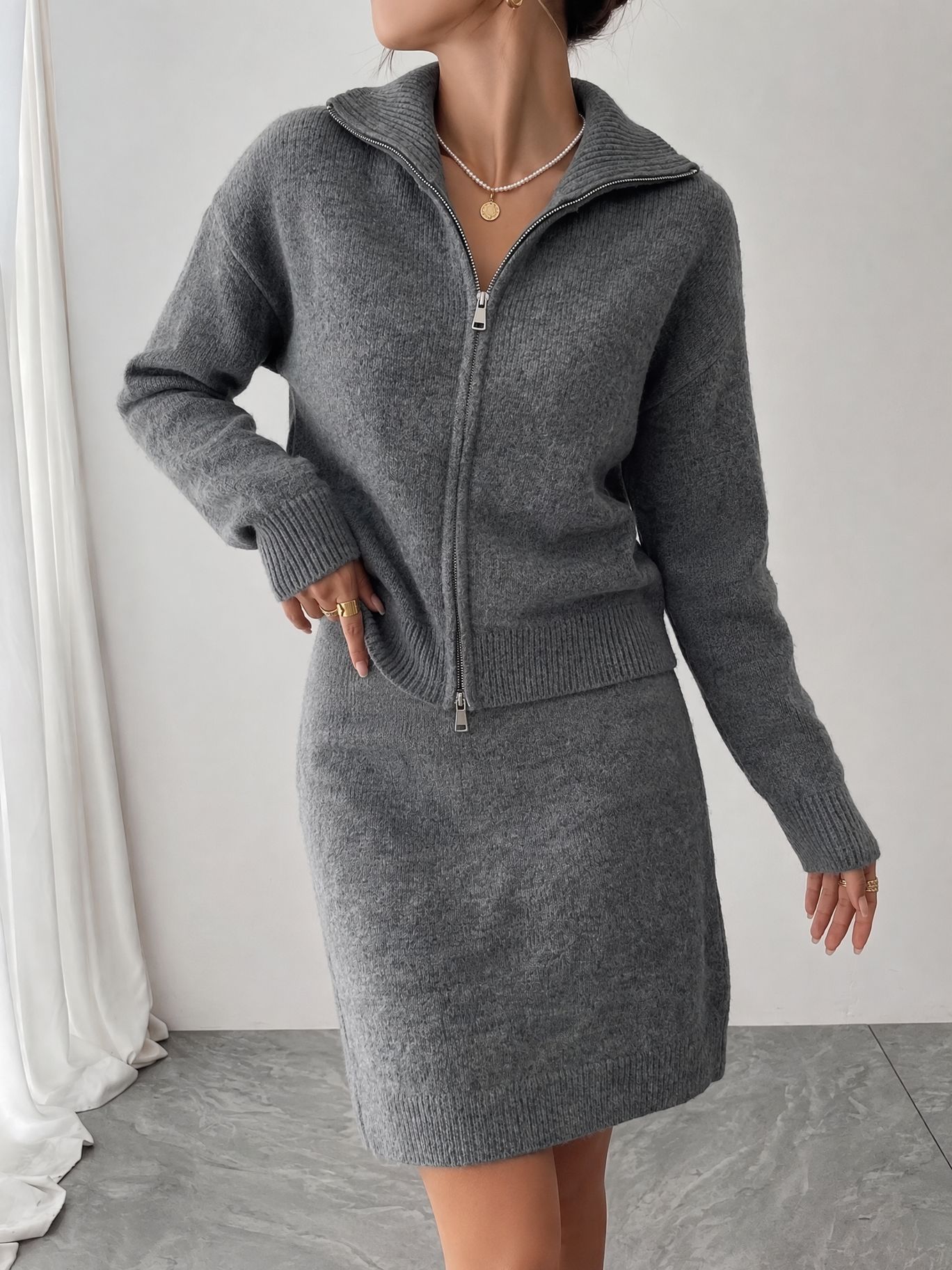 Early Autumn Elegant Knit Zip  - đánh giá và giá Women'S Fashion Quarter Zip