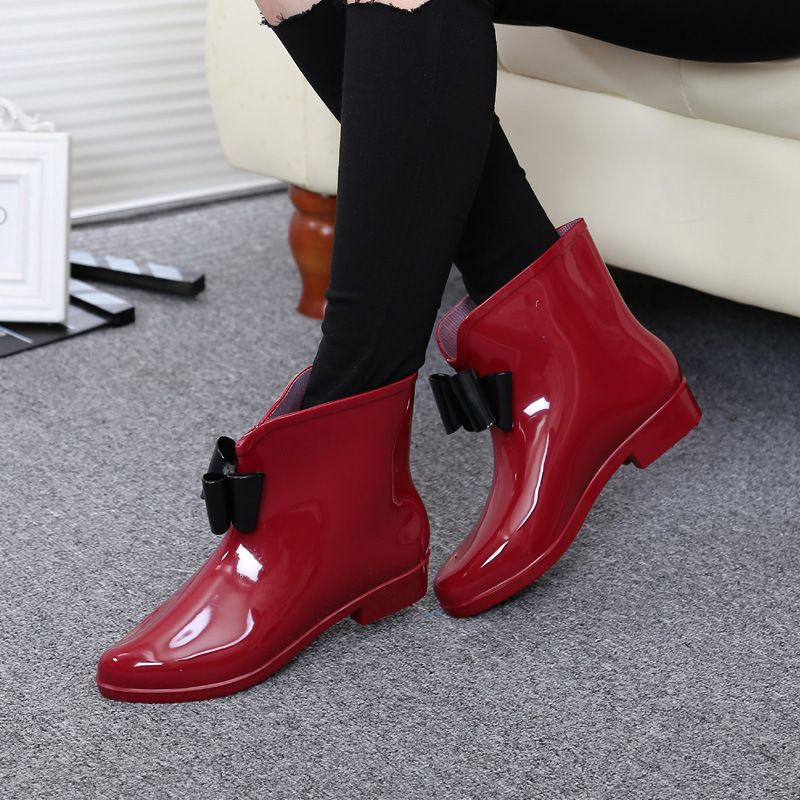 Nữ Hoa Bowtie Mắt Cá Chân Khởi - đánh giá và giá Women'S Fashion Rain Boots