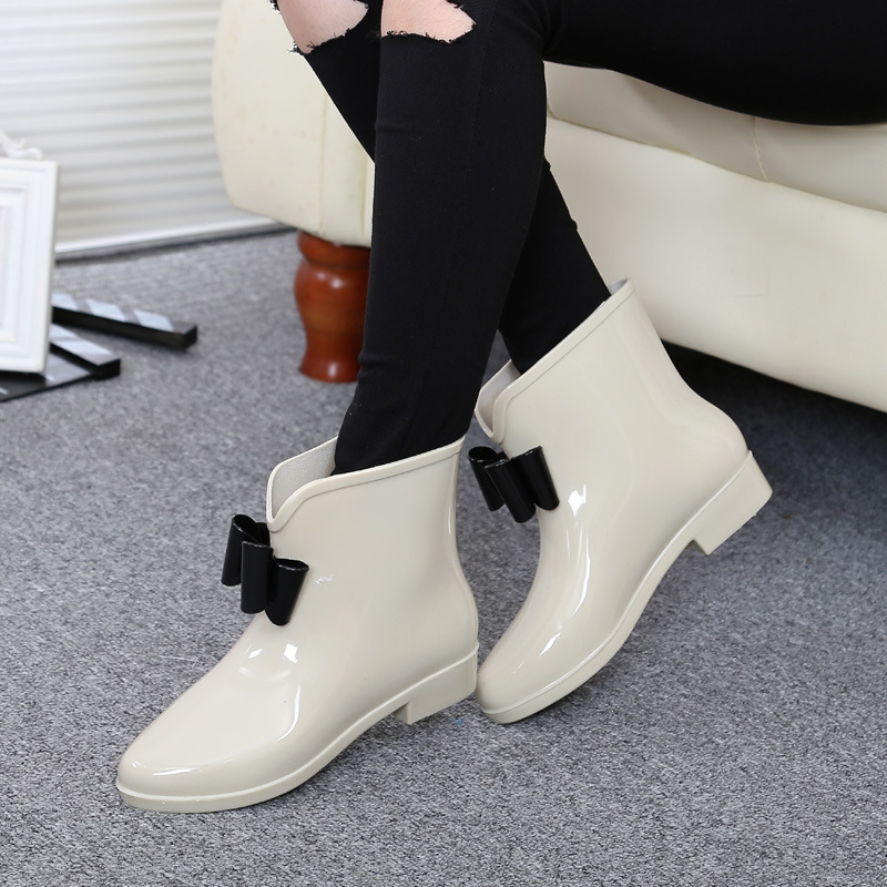 Nữ Hoa Bowtie Mắt Cá Chân Khởi - đánh giá và giá Women'S Fashion Rain Boots