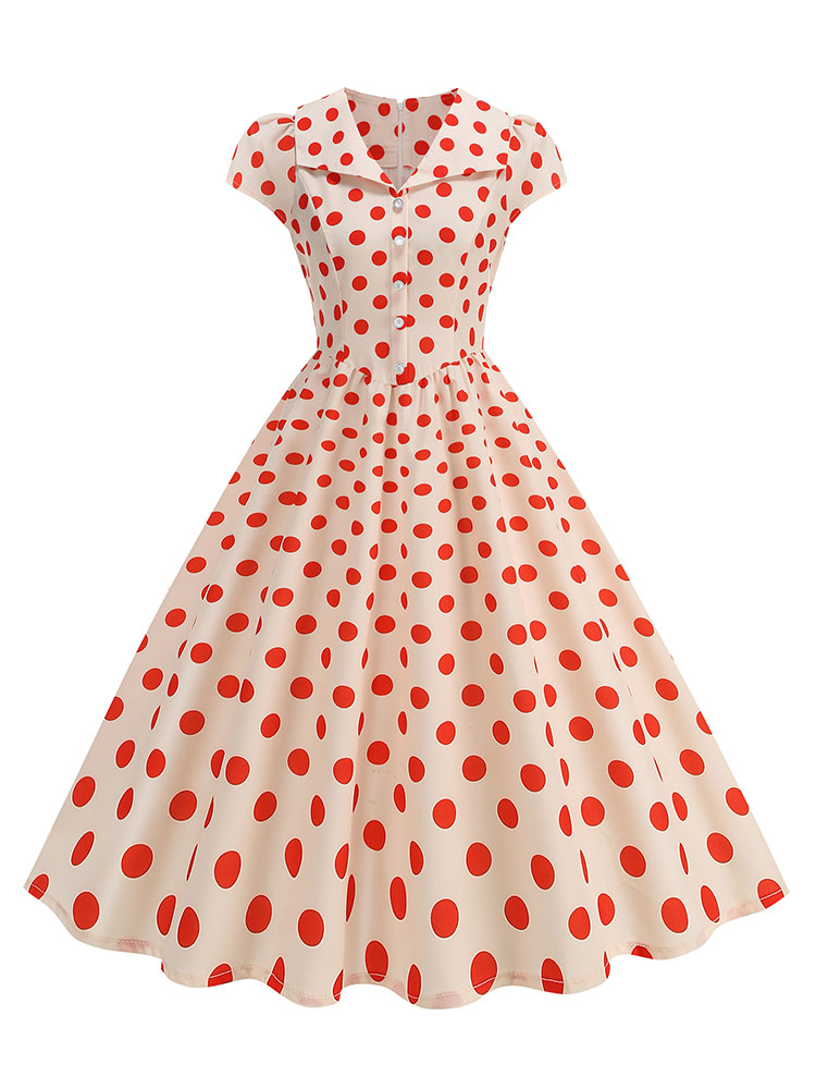 Women's Polka Dot Summer Dress - đánh giá và giá Women'S Fashion Of The 50S