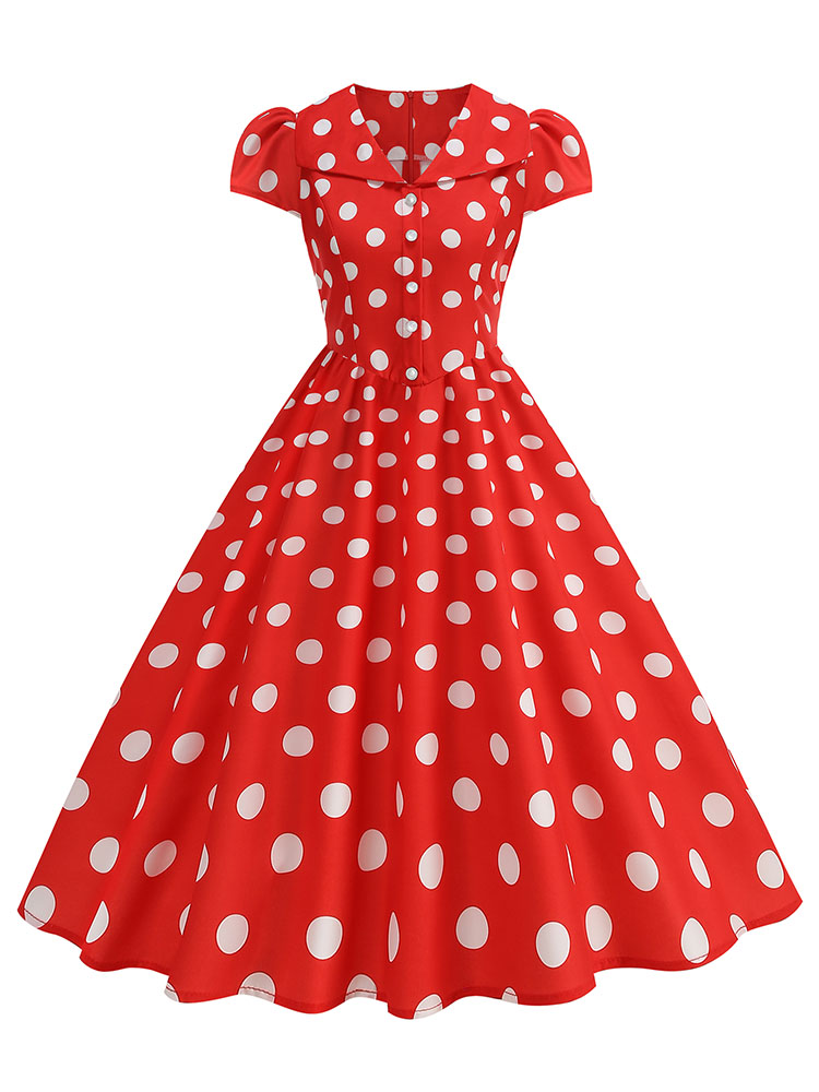 Women's Polka Dot Summer Dress - đánh giá và giá Women'S Fashion Of The 50S