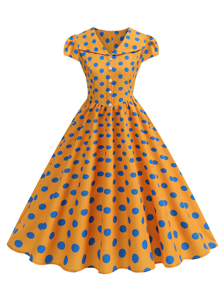 Women's Polka Dot Summer Dress - đánh giá và giá Women'S Fashion Of The 50S