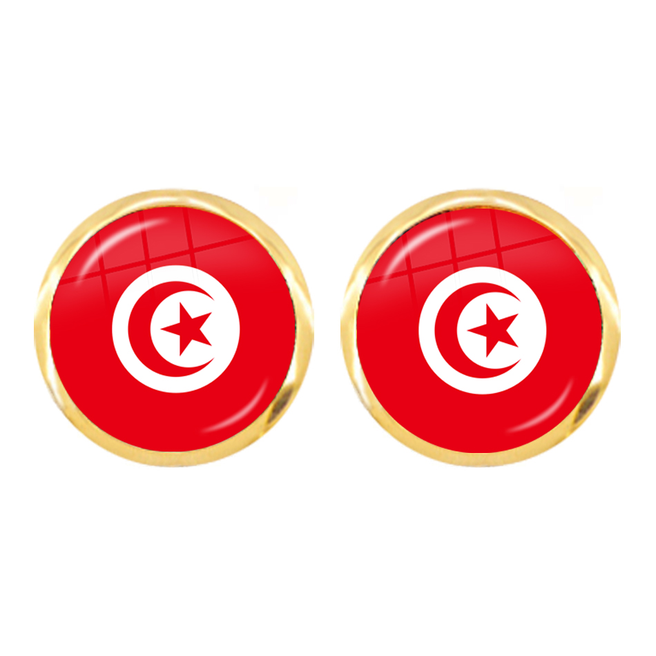 Quốc Kỳ Kính Cabochon Bông Tai - đánh giá và giá Women Fashion Egypt