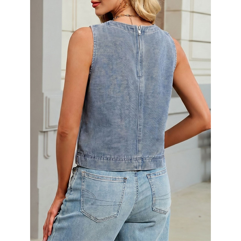 Benuynffy Casual Round Neck De - đánh giá và giá Women Fashion Vest