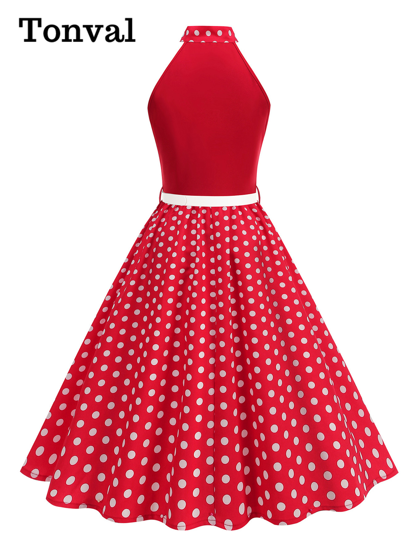 Tonval Bow Neck Halter Neck Po - đánh giá và giá Women'S Fashion Of The 50S