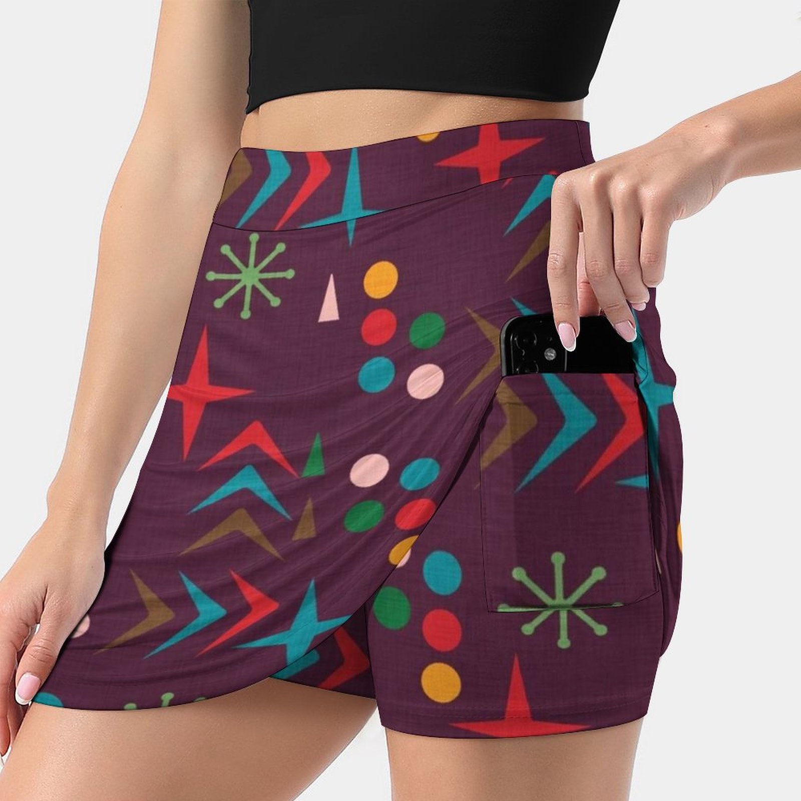 Atomic Pattern Purple Mid Cent - đánh giá và giá Women'S Fashion Of The 50S