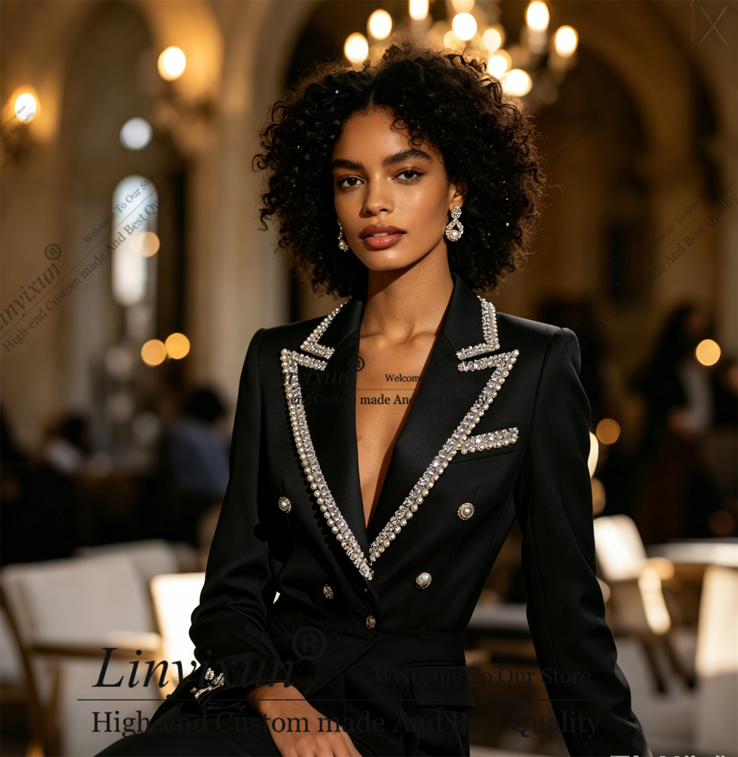 Exquisite Rhinestones Women's  - đánh giá và giá Women'S Fashion Blazer