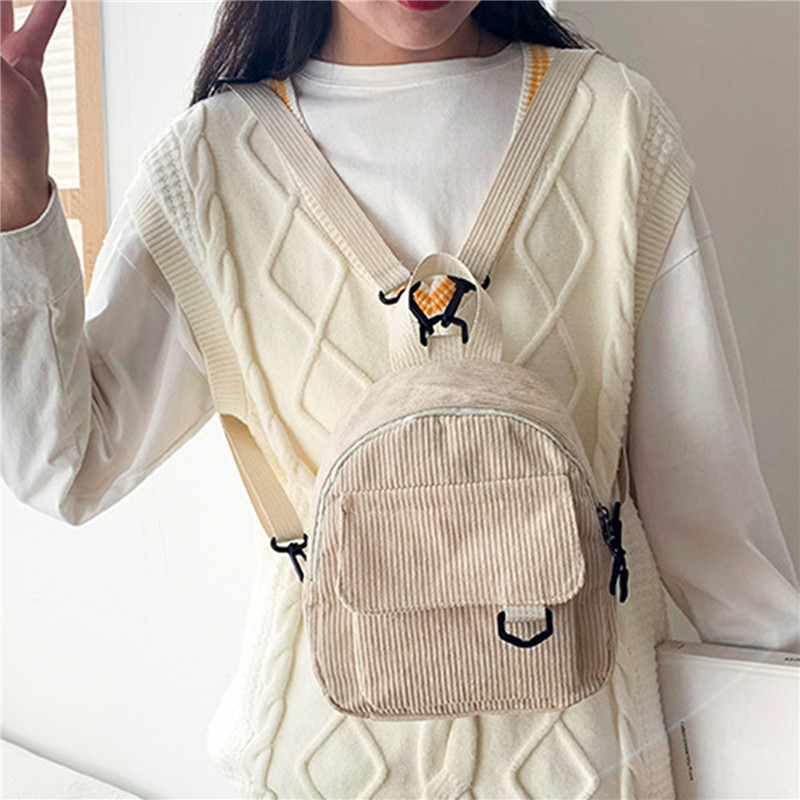 Solid Color Mini Backpack Cord - đánh giá và giá Women'S Fashion Backpack