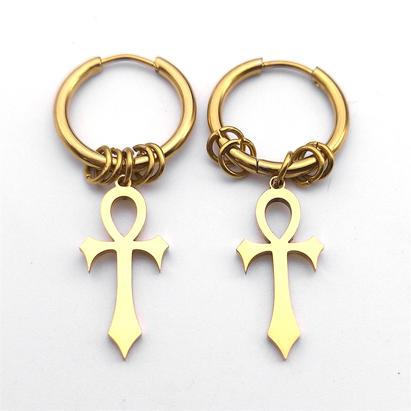 Egypt Ankh Cross Hoop Drop Dan - đánh giá và giá Women Fashion Egypt