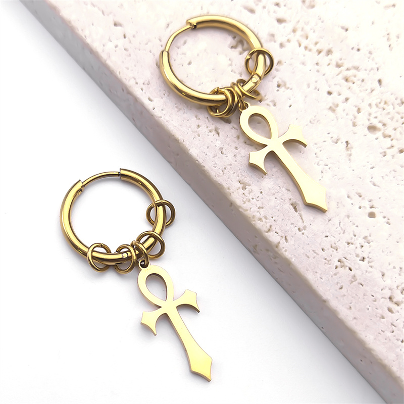Egypt Ankh Cross Hoop Drop Dan - đánh giá và giá Women Fashion Egypt